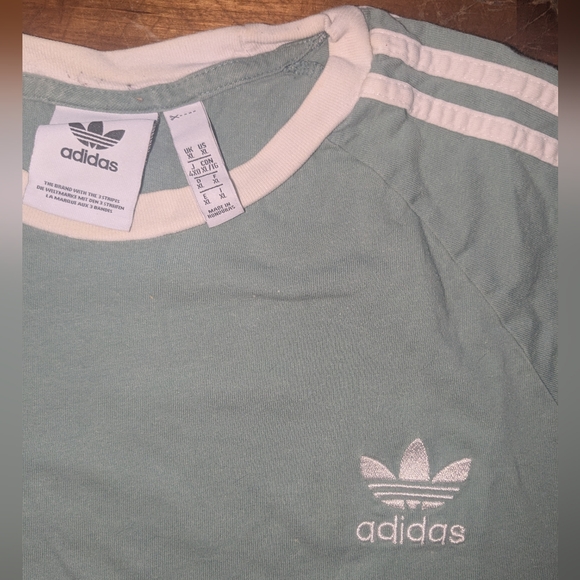🍒5 for $30🍒 Adidas Mint Green Tee with White Accents - Picture 3 of 4